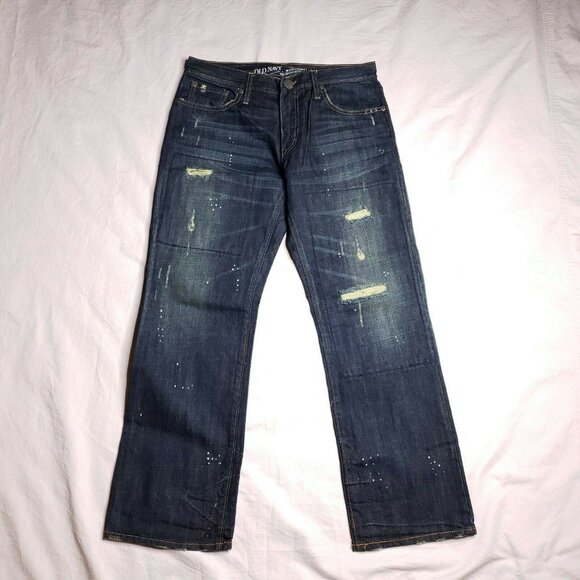 Old Navy Clean Water Wash Jeans Size 31 Mid Rise Straight Distressed Mens - Picture 4 of 9